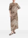 Gestuz leopard print short-sleeve dress - Neutrals