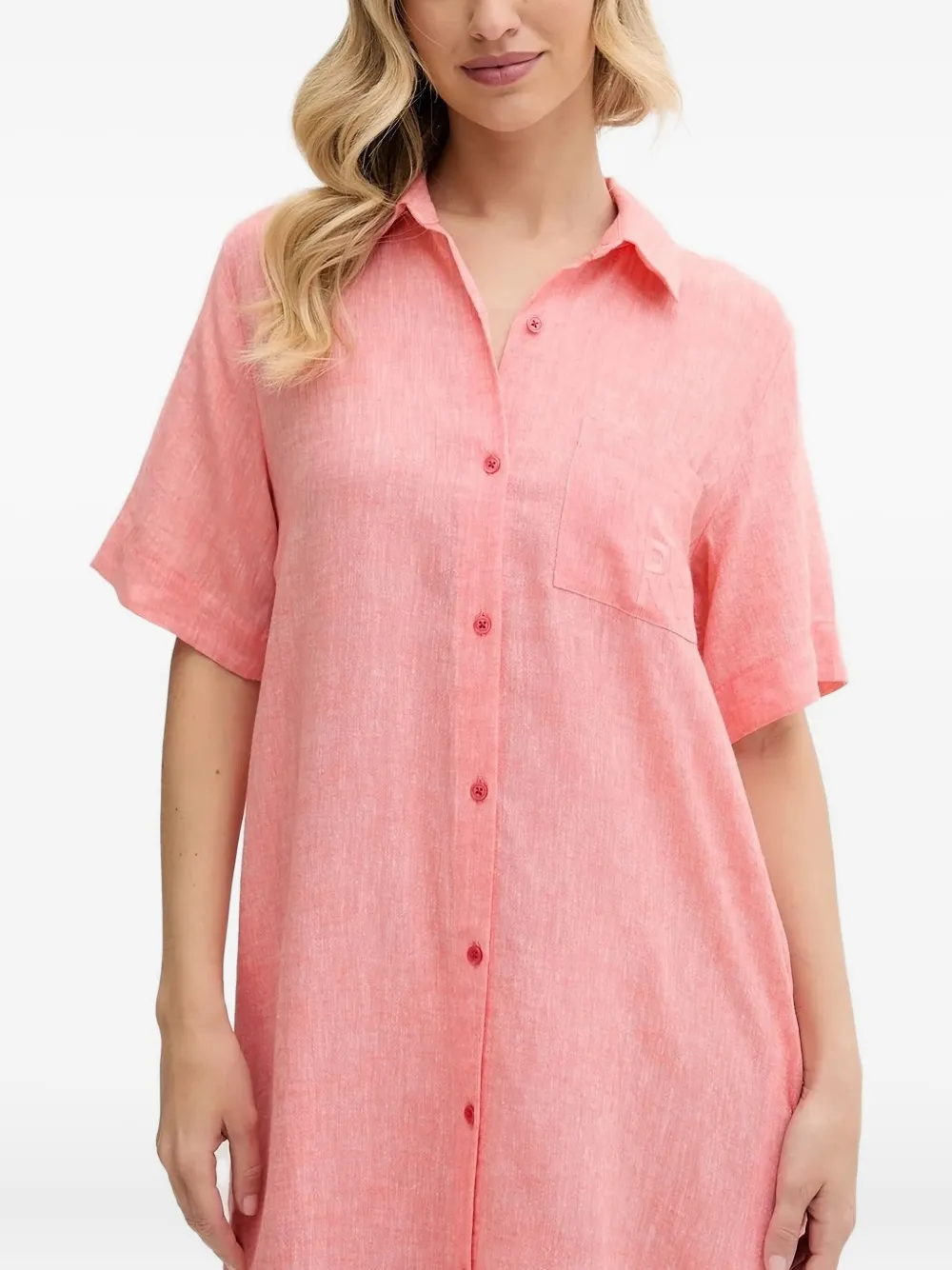 DKNY linen button-down nightshirt Roze