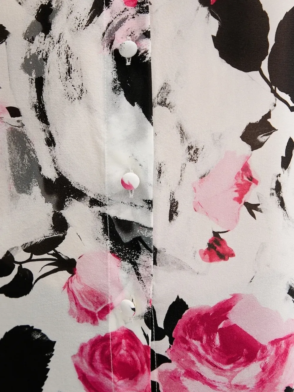 Blugirl Rose-print Button-up Shirt In White