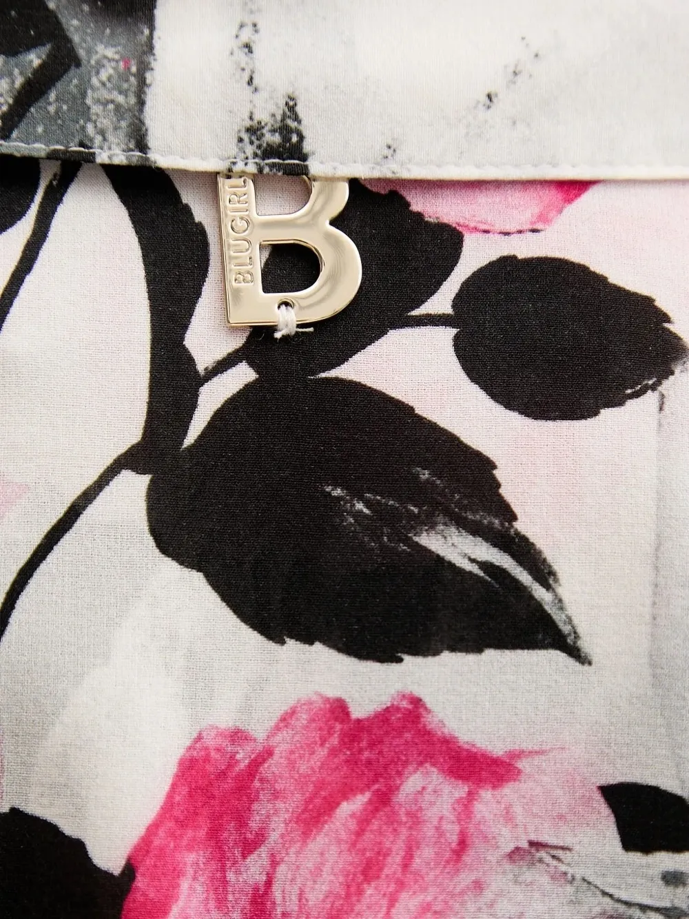 Blugirl Rose-print Button-up Shirt In White