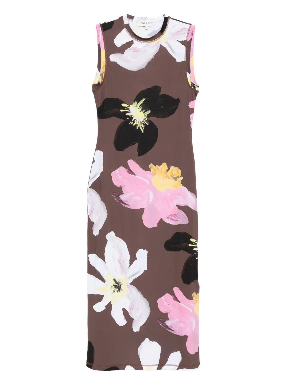 Stine Goya floral-print sleeveless dress Bruin
