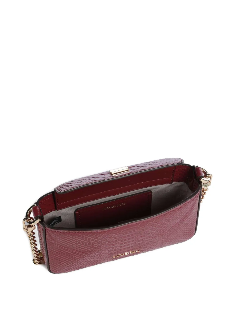 Michael Kors Small Bryant Snakeskin-embossed Cross Body Bag In Red