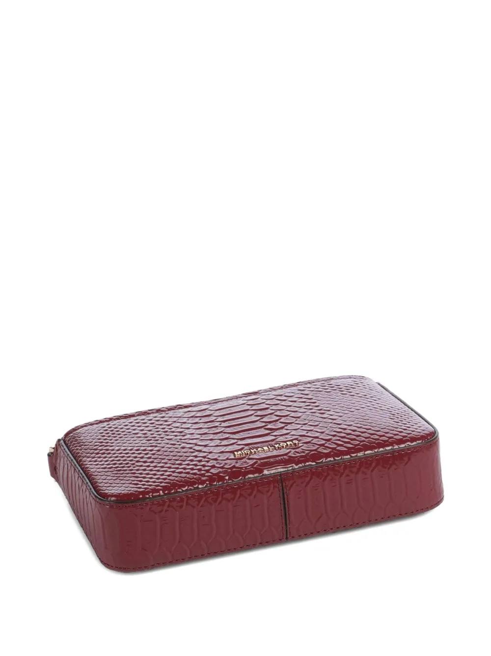 Michael Kors Small Bryant Snakeskin-embossed Cross Body Bag In Red