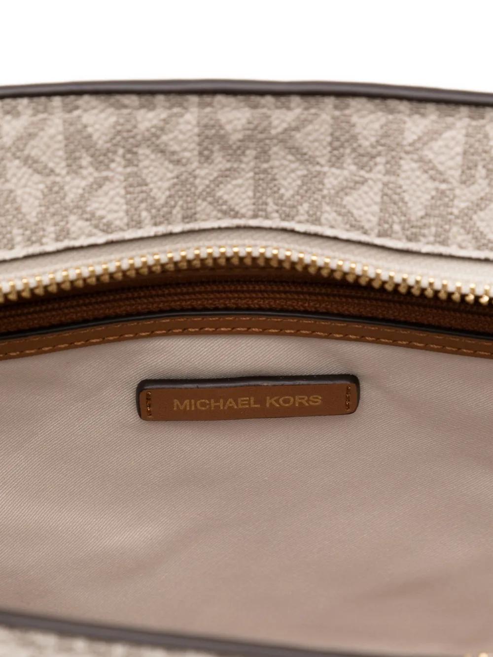 Michael Kors Leren shopper met logoprint Beige