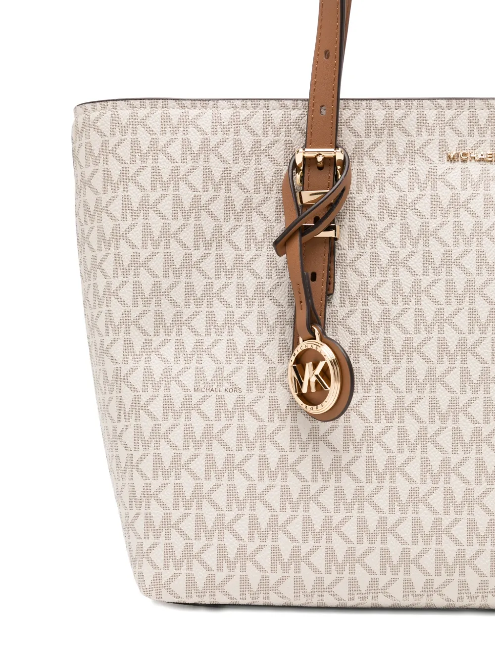 Michael Kors Leren shopper met logoprint Beige