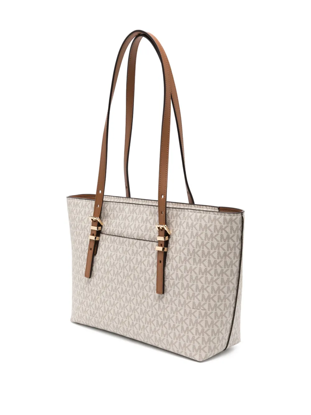 Michael Kors Leren shopper met logoprint Beige