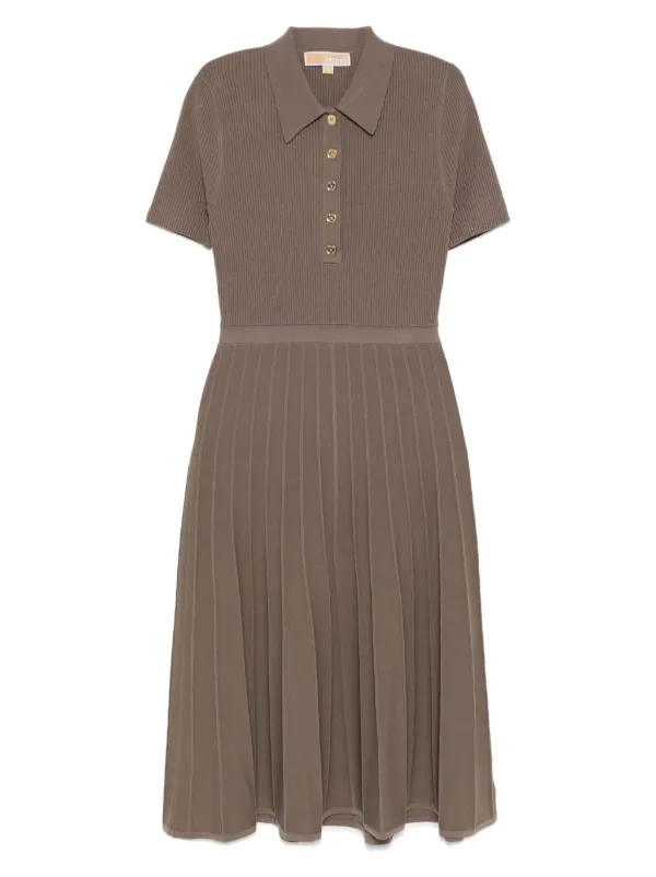 Michael Kors Knitted Polo Dress Brown FARFETCH ZA
