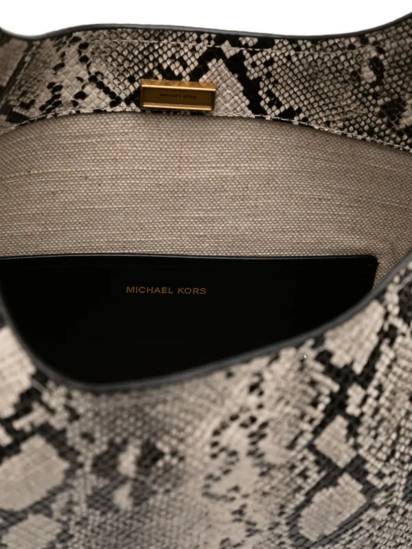 Michael Kors Large Nolita Snake Embossed Bag | Neutrals | FARFETCH