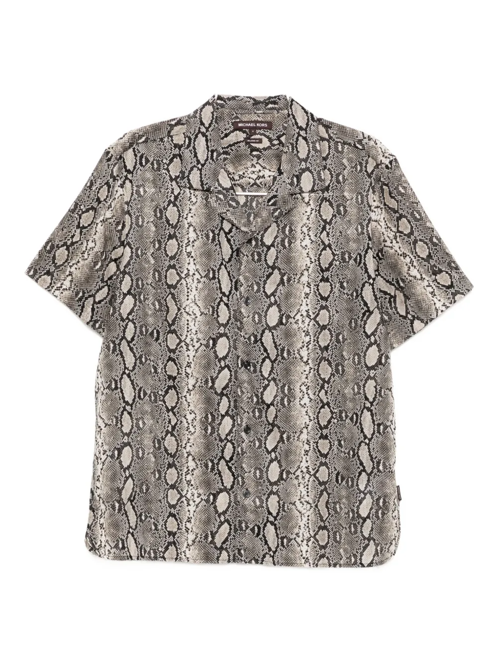 Michael Kors Python-print Short-sleeve Shirt In Gray