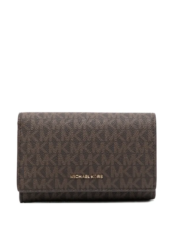 Michael Kors Logo Lettering Long Wallet | Brown | FARFETCH