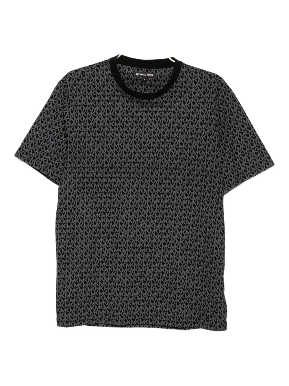 Michael Kors Monogram-print Cotton T-shirt In Black
