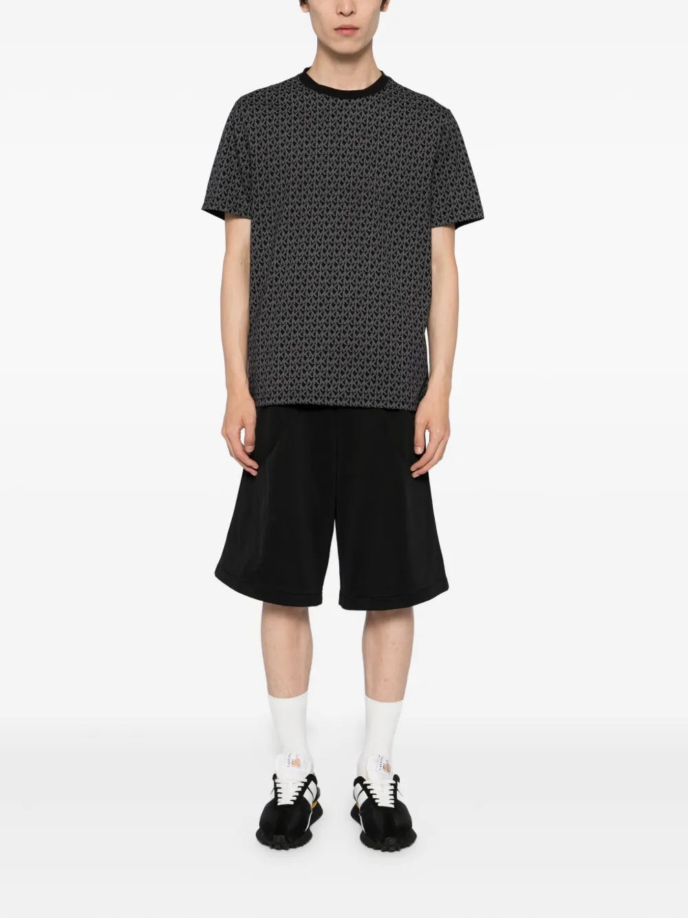 Michael Kors monogram-print cotton T-shirt - Zwart