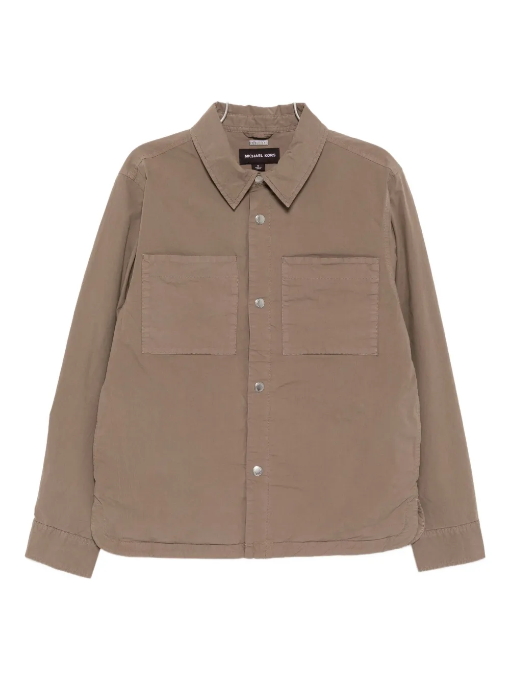 Michael Kors Poplin Shirt Jacket In Brown