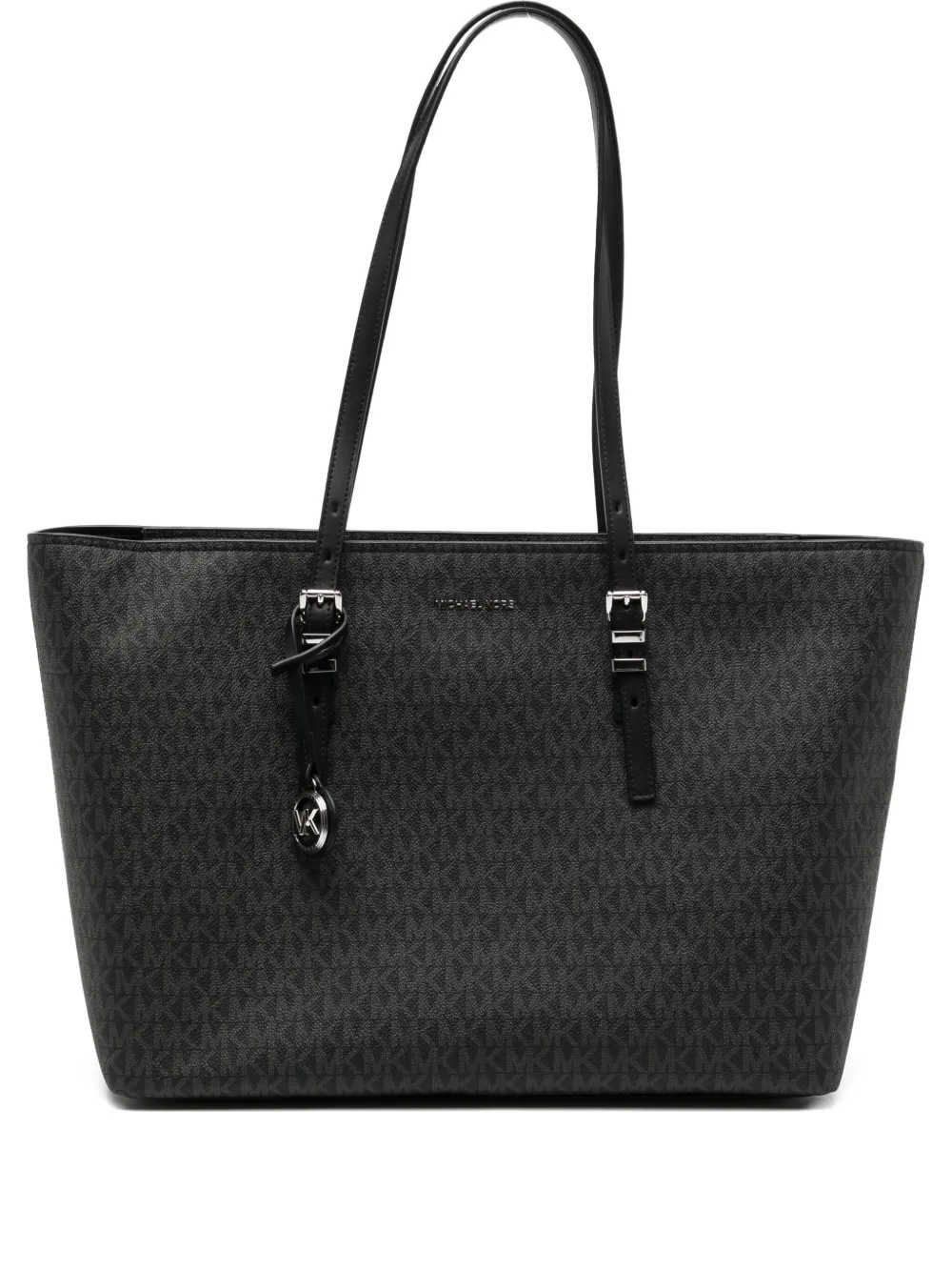 Michael Kors Large Quinn Signature Logo Tote In Black
