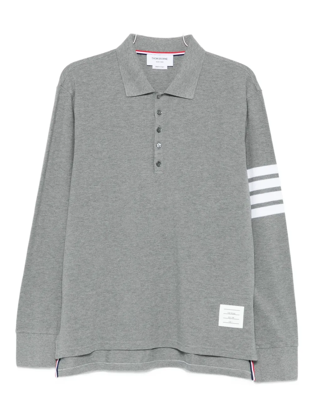 Thom Browne 4-Bar long-sleeve polo shirt Grijs