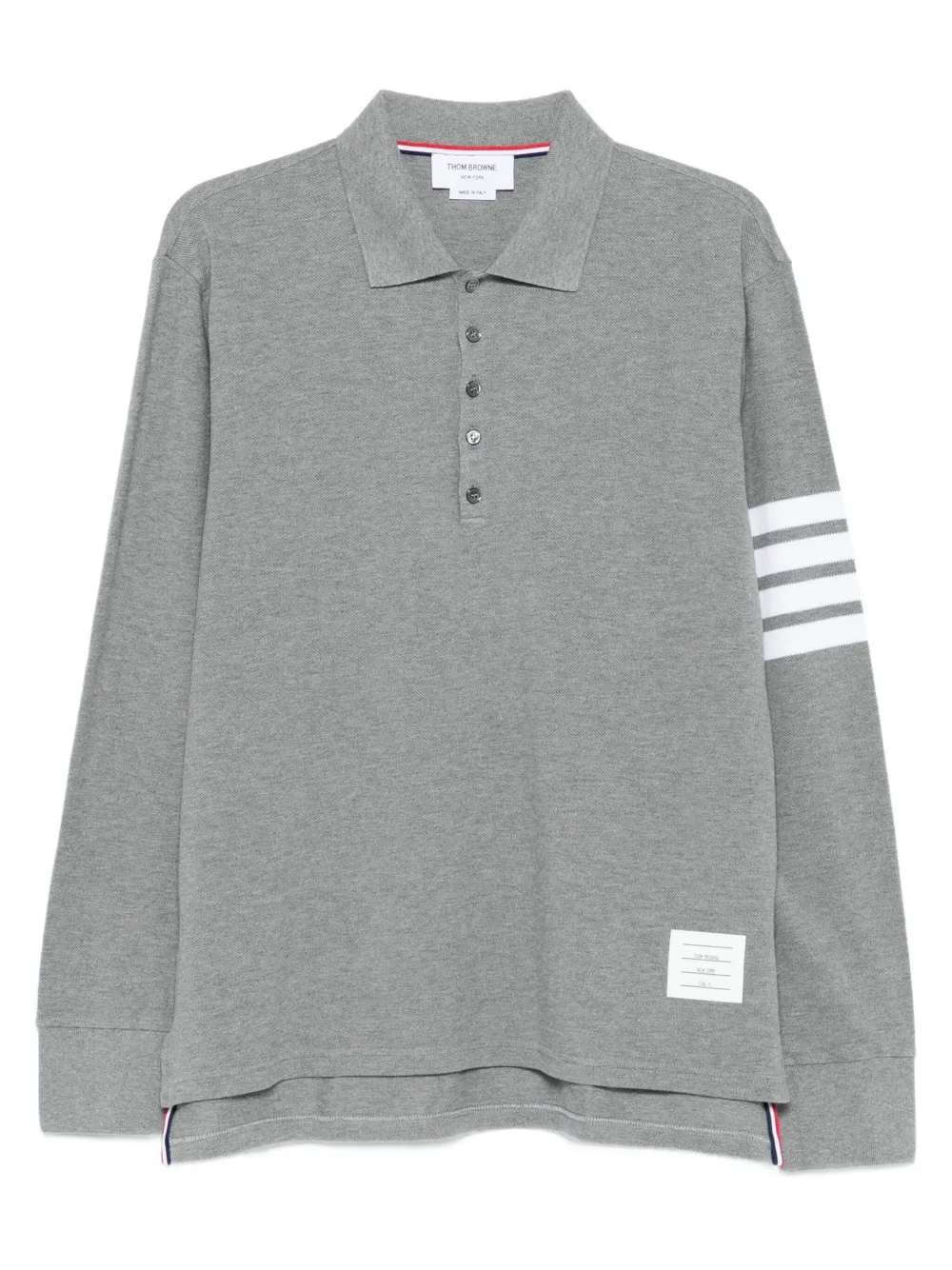 Thom Browne 4-Bar long-sleeve polo shirt Grijs