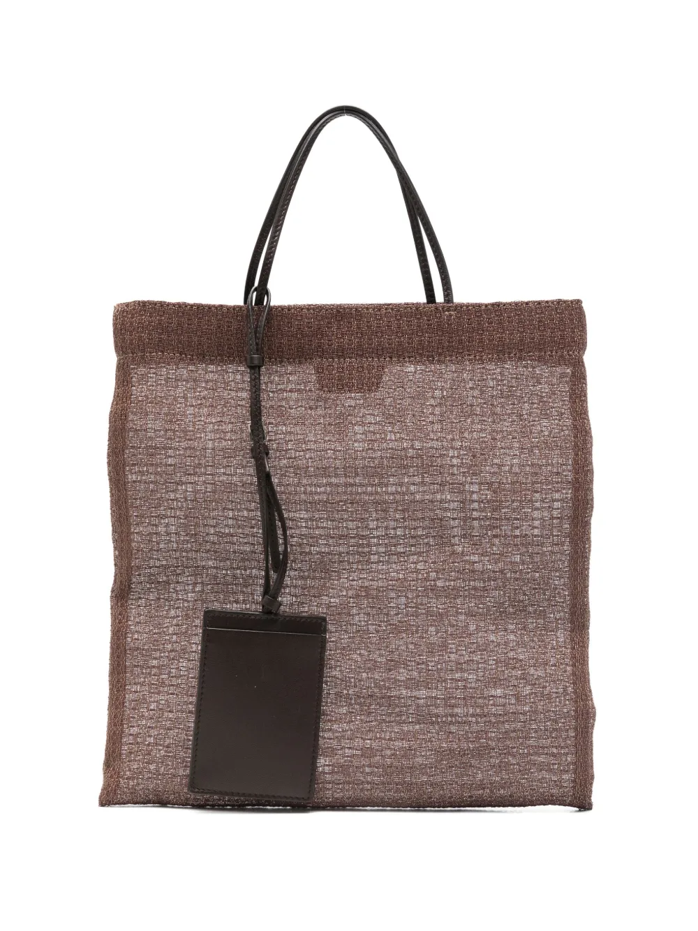 The Row leather-trimmed woven tote bag | marron | Image 1