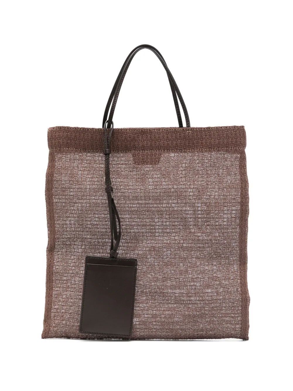 The Row leather-trimmed woven tote bag | Brown | Image 1