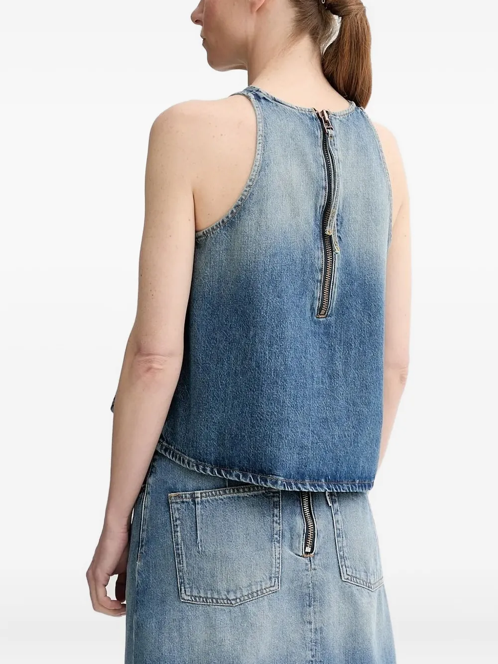 Won Hundred Xenia Zip-fastening Denim Vest In Blue