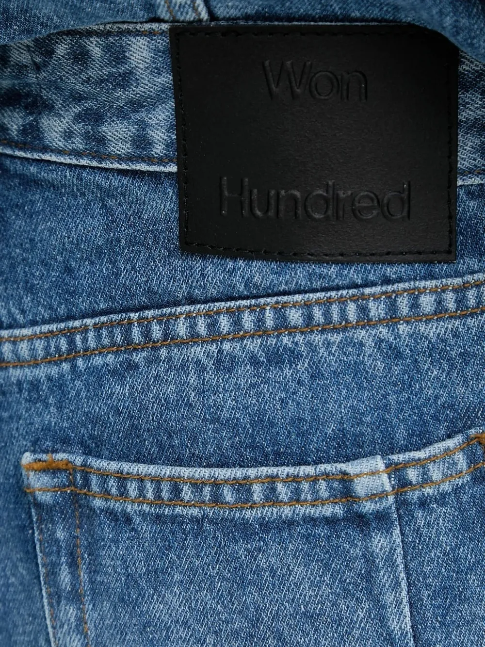 Won Hundred side-slit tied-cuffs denim jeans Blauw