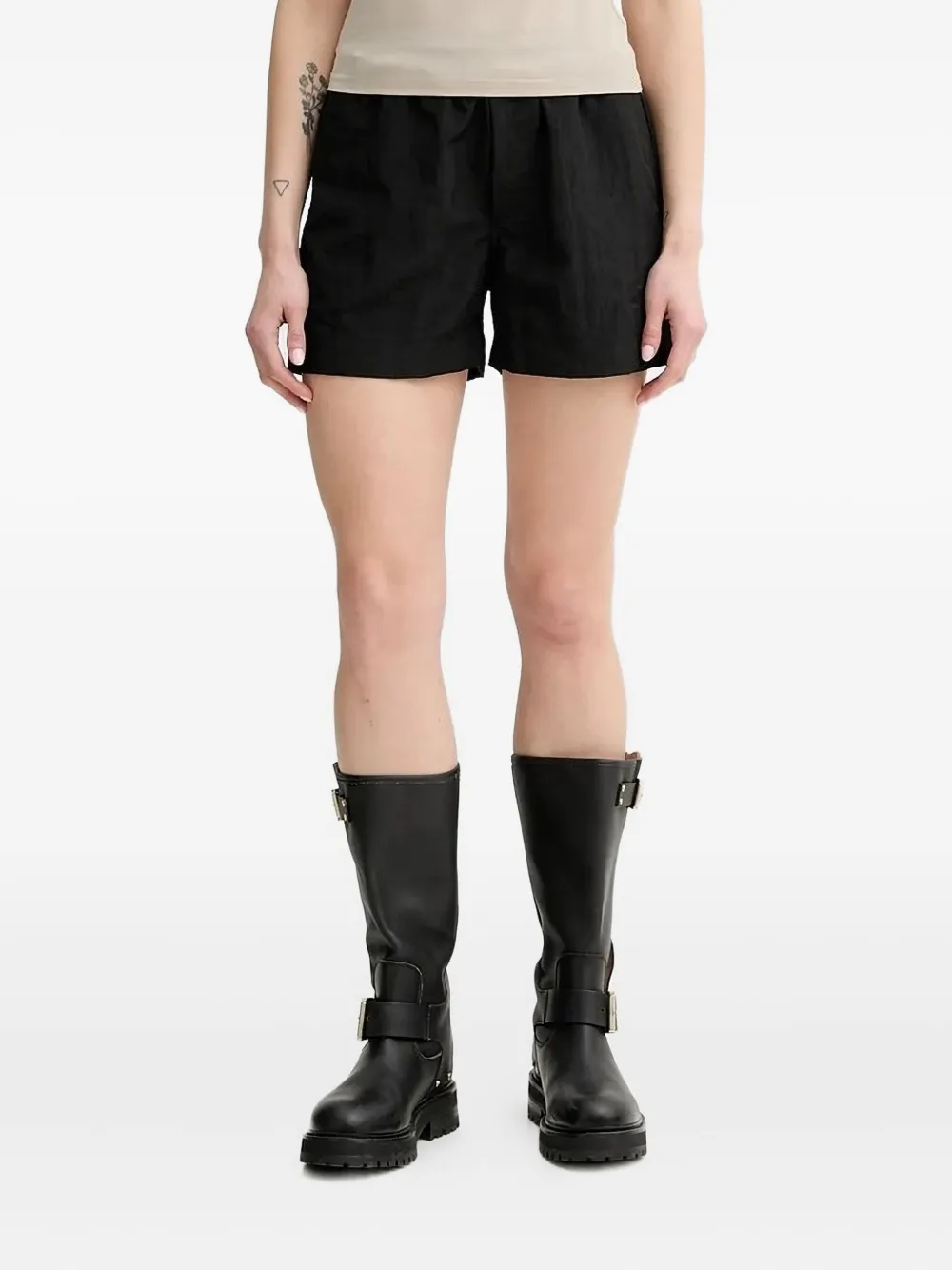 Won Hundred elastic-waistband pull-on shorts Zwart