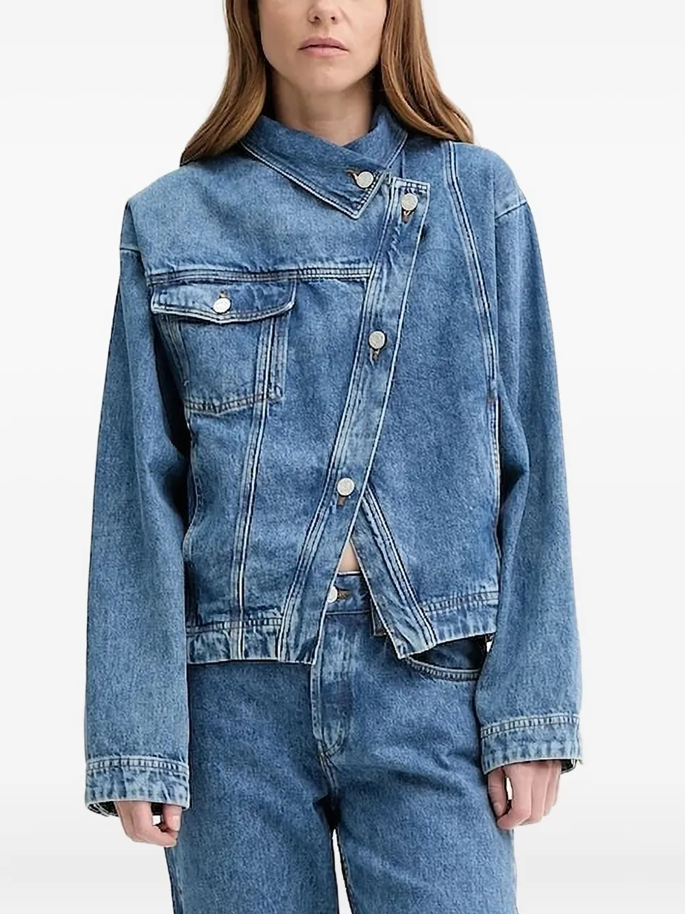 Won Hundred Kirsten asymmetrical denim jacket | Blue | Image 1