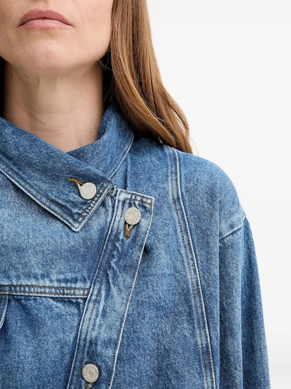 Won Hundred Kirsten asymmetrisch denim jack Blauw