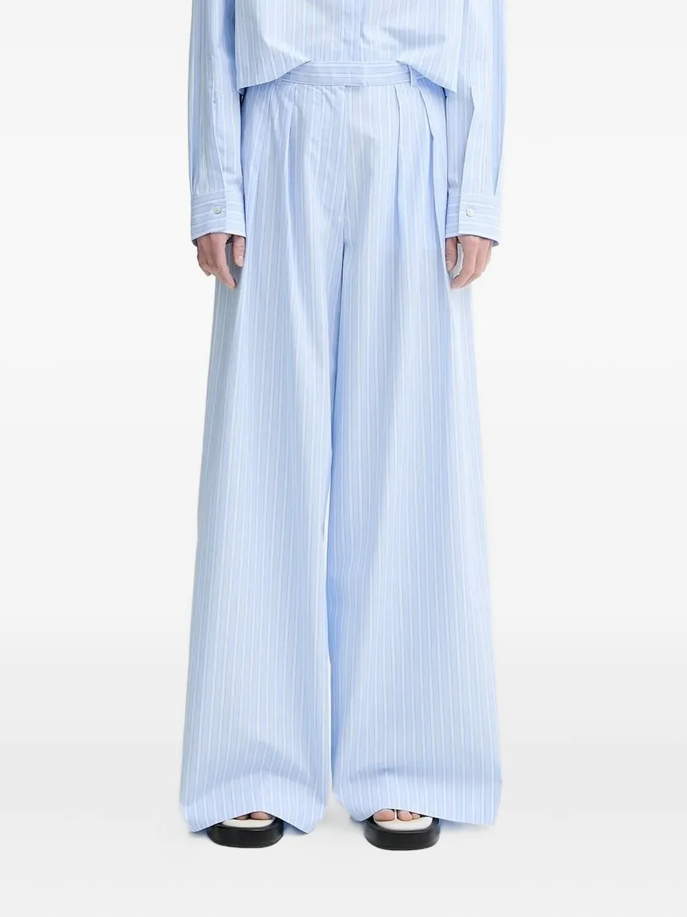 Won Hundred Broek met krijtstreep Blauw