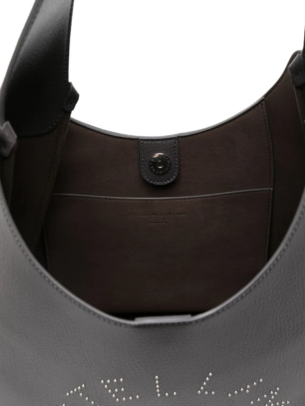 Stella McCartney Soepelvallende schoudertas met logo Grijs