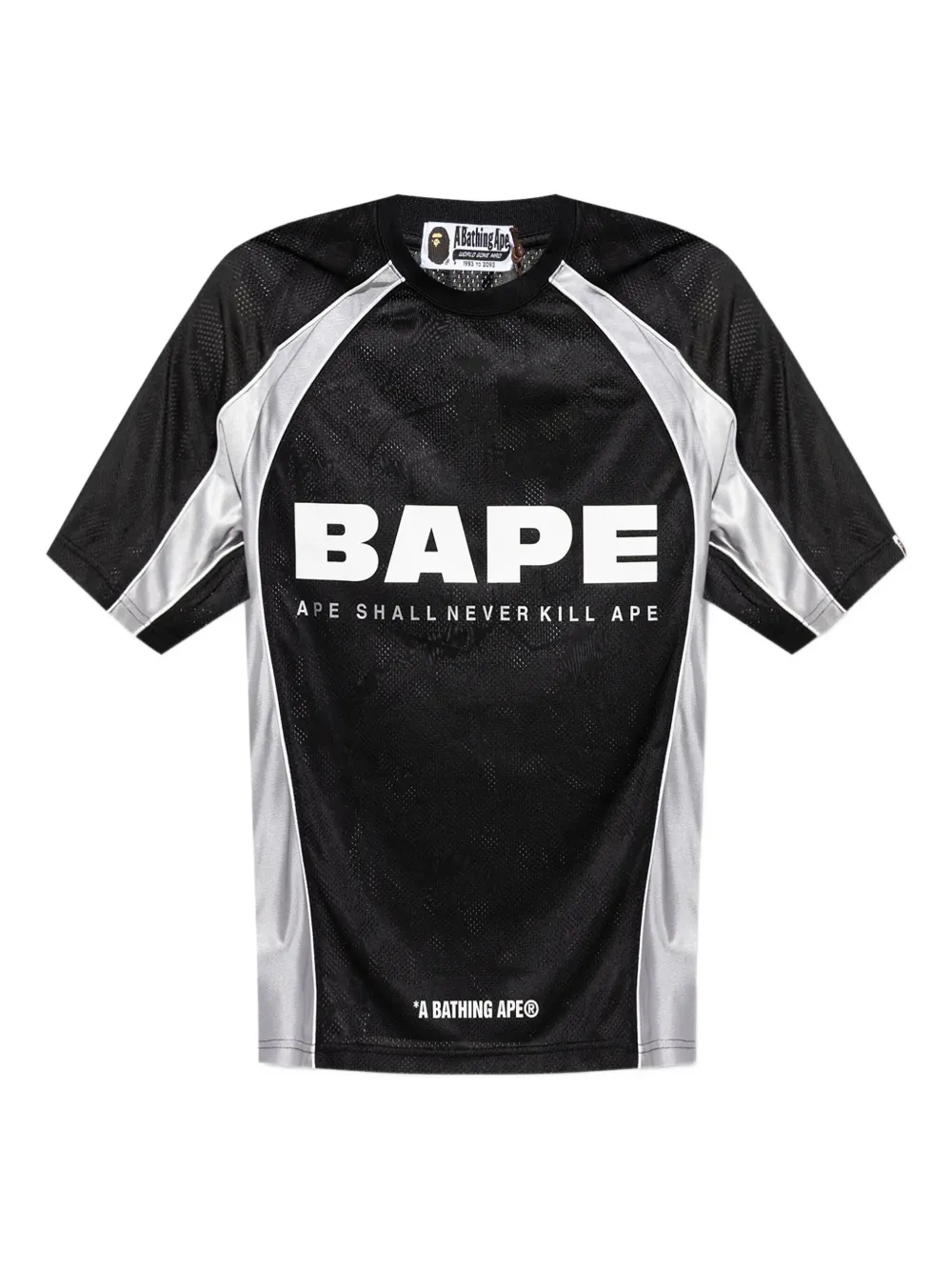 A BATHING APE® mesh logo-printed T-shirt | Black | Image 1