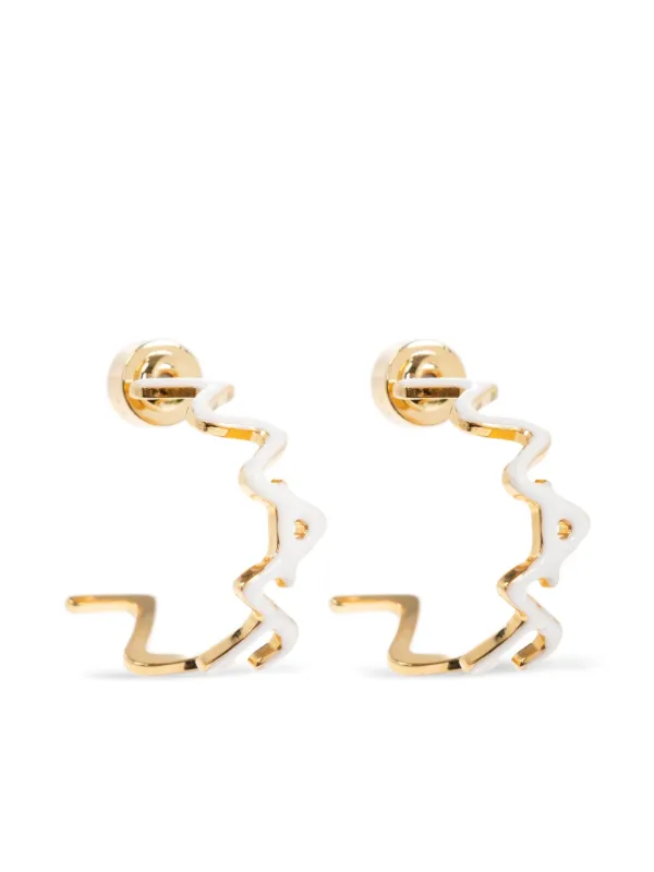 Marni Zigzag-hoop Earrings in Gold