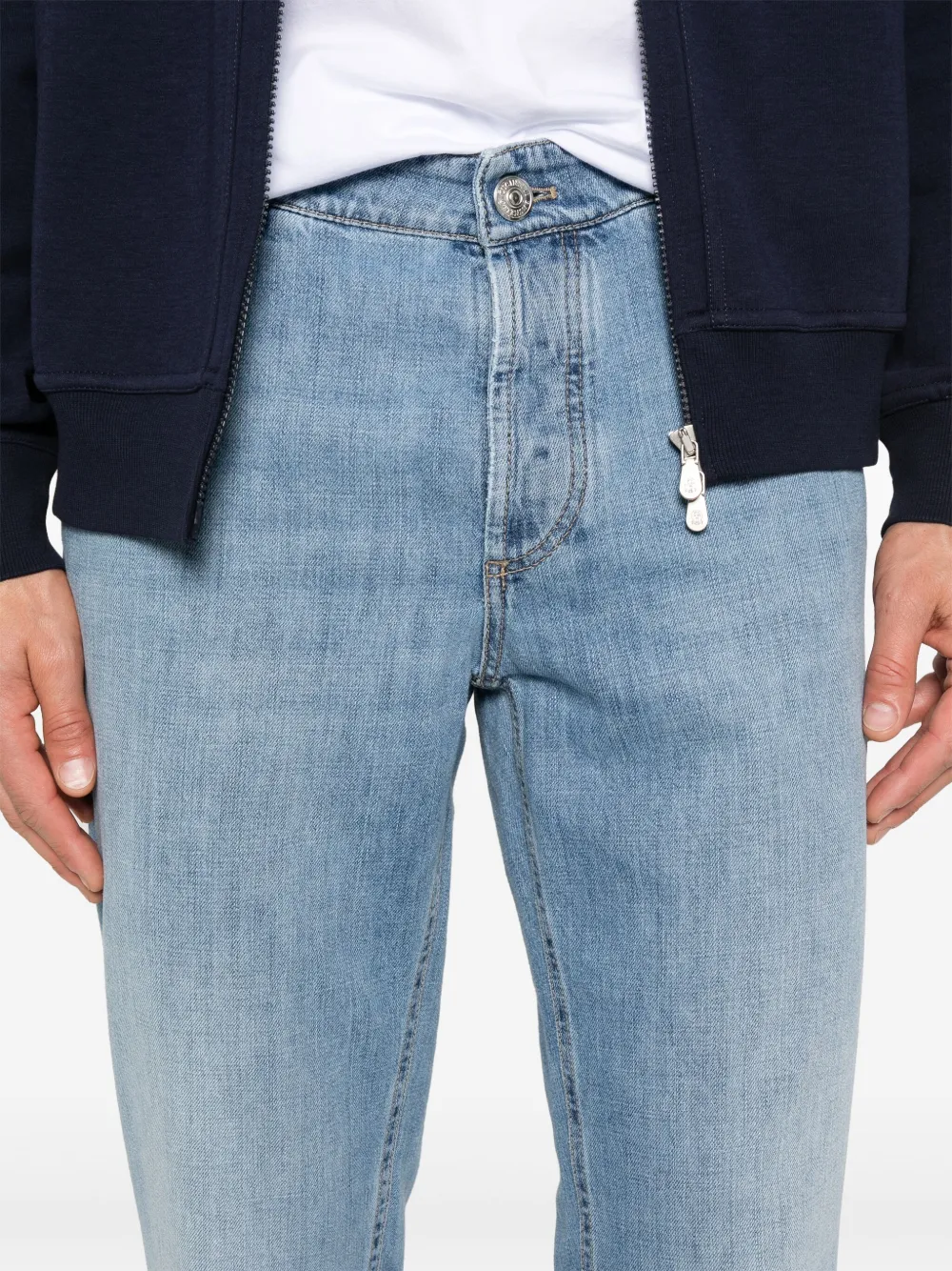 Brunello Cucinelli Jeans met logopatch Blauw