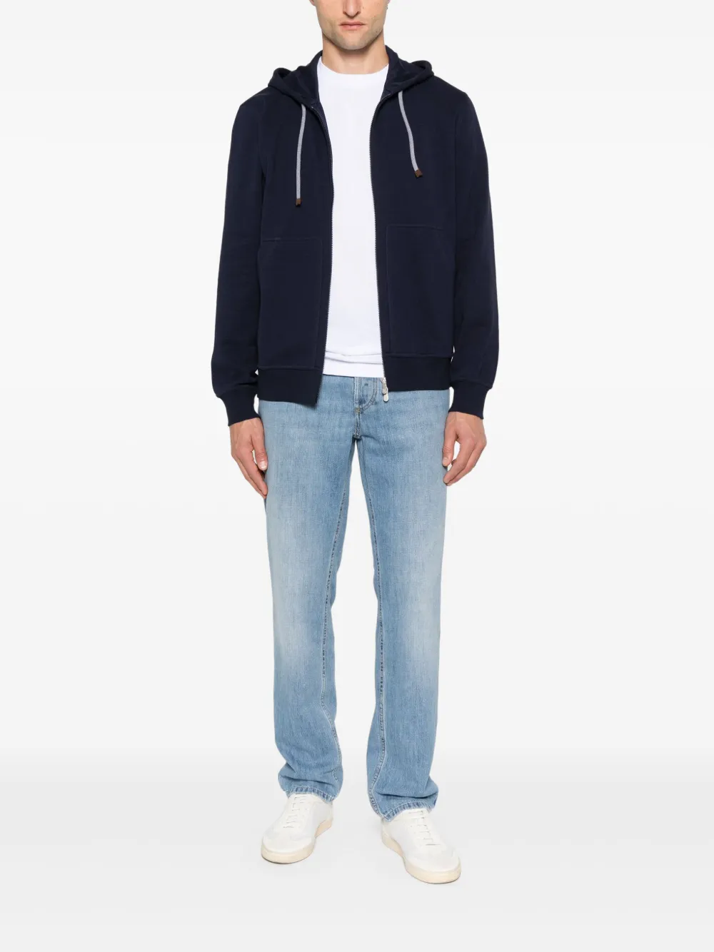 Brunello Cucinelli Jeans met logopatch Blauw