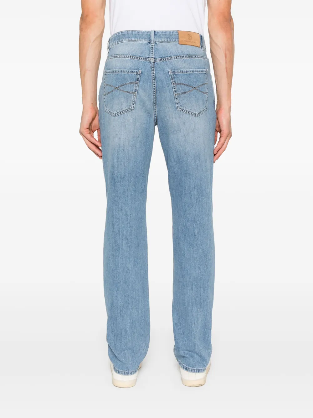 Brunello Cucinelli Jeans met logopatch Blauw