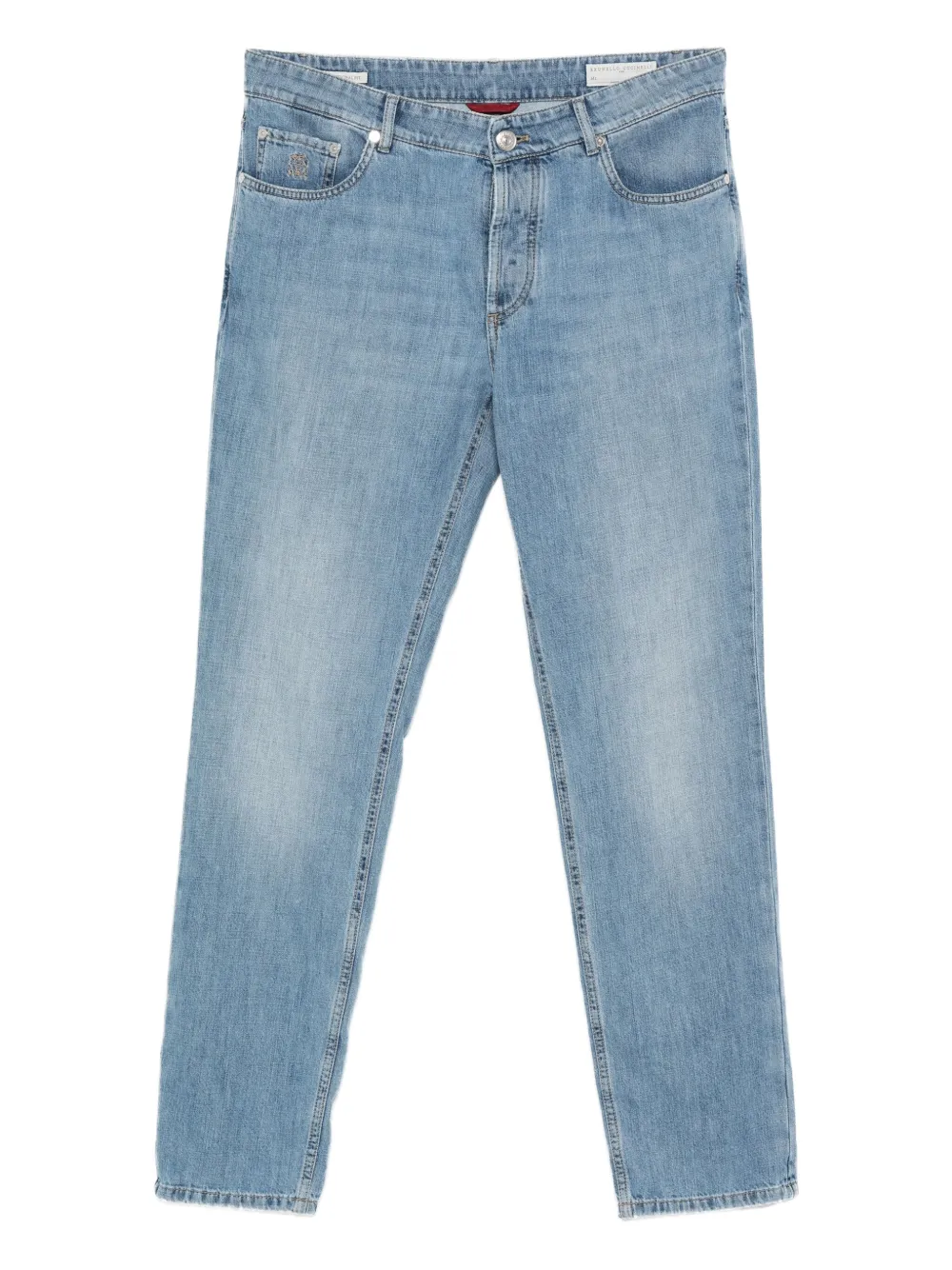 Brunello Cucinelli Jeans met logopatch Blauw