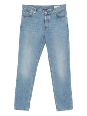 BRUNELLO CUCINELLI デニム ロゴ ボタンフライ ライトブルー Brunello Cucinelli - Light Blue Denim Jacket | Mitchell Stores