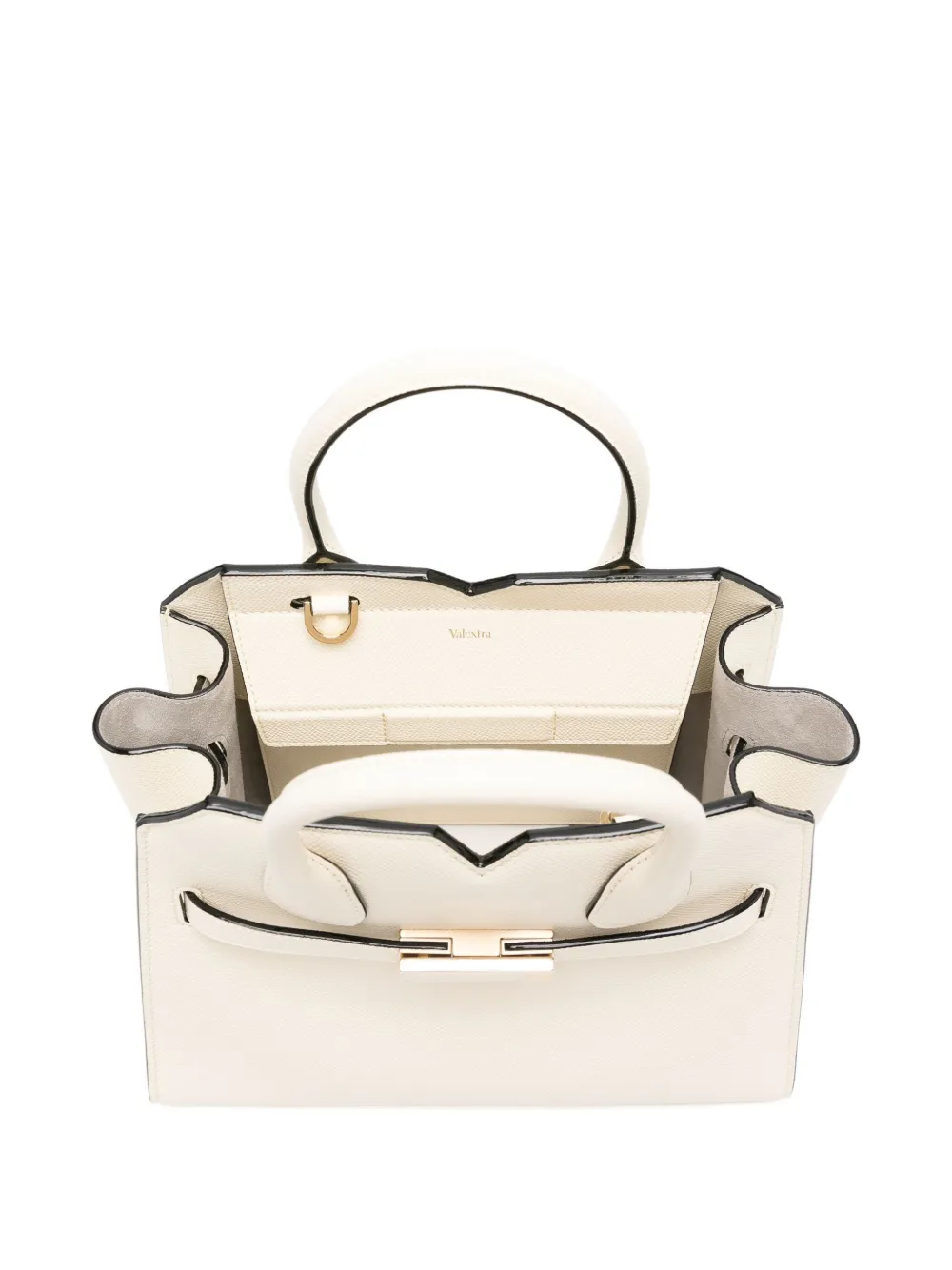 Valextra Leren shopper met gesp Beige
