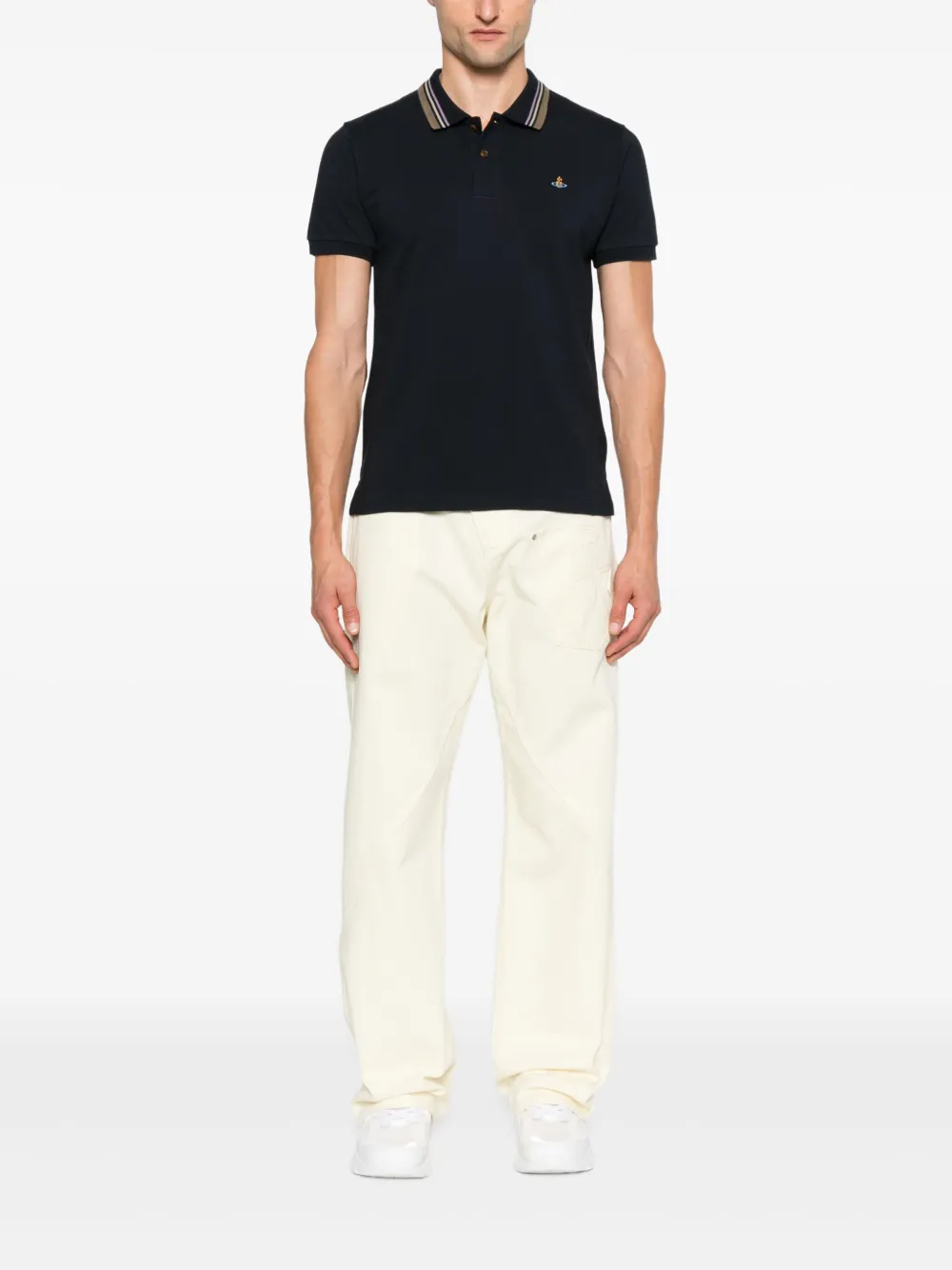Vivienne Westwood Poloshirt met gestreepte kraag - Blauw