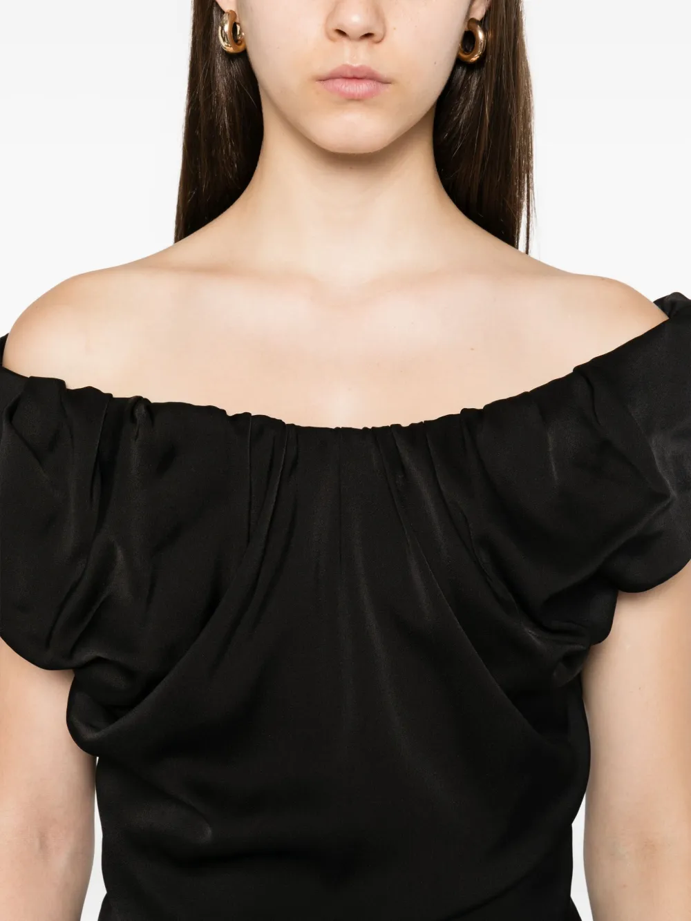 Vivienne Westwood Ginnie Amber off-shoulder maxi-jurk Zwart