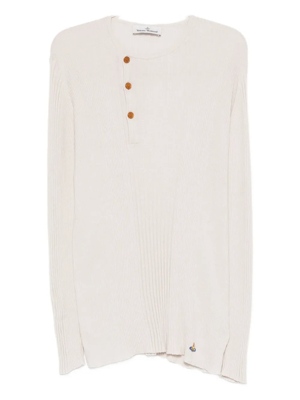 Vivienne Westwood ribbed button-placket sweater | Neutrals | Image 1