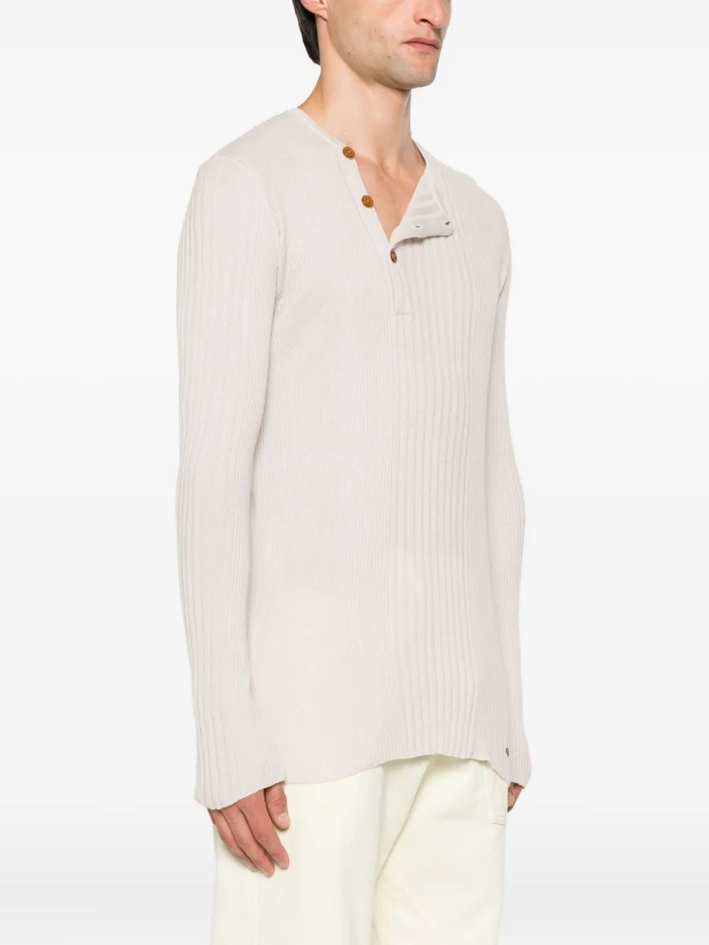 Vivienne Westwood Geribbelde trui met knopenbies Beige