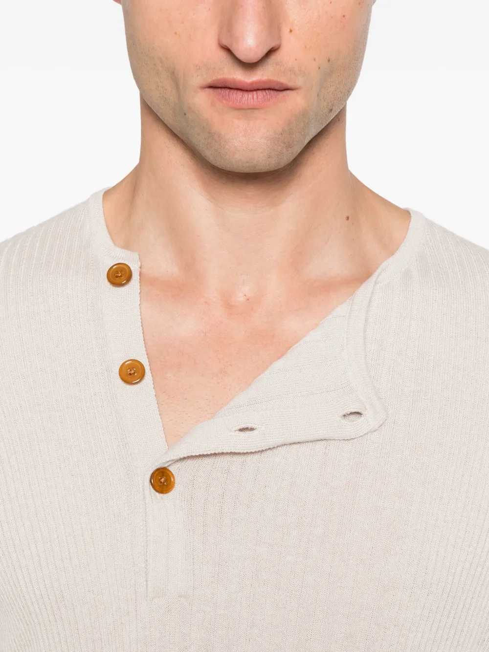 Vivienne Westwood Geribbelde trui met knopenbies Beige