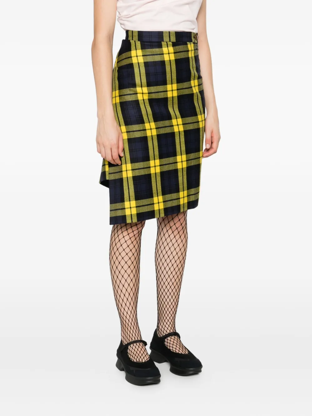Vivienne Westwood Infinity geruite asymmetrische midi-rok Blauw
