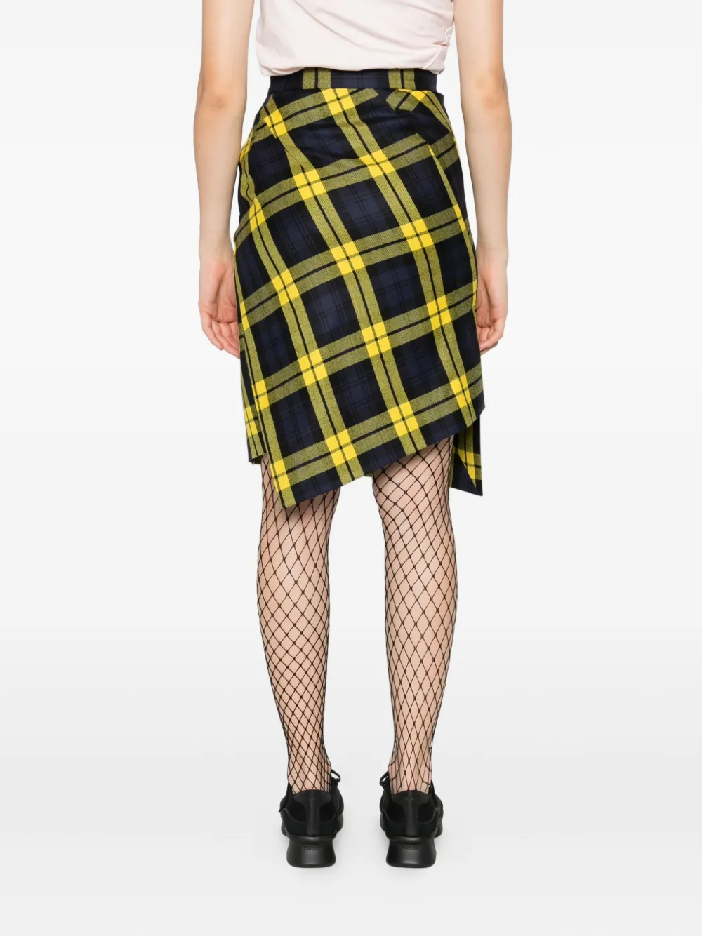 Vivienne Westwood Infinity geruite asymmetrische midi-rok Blauw