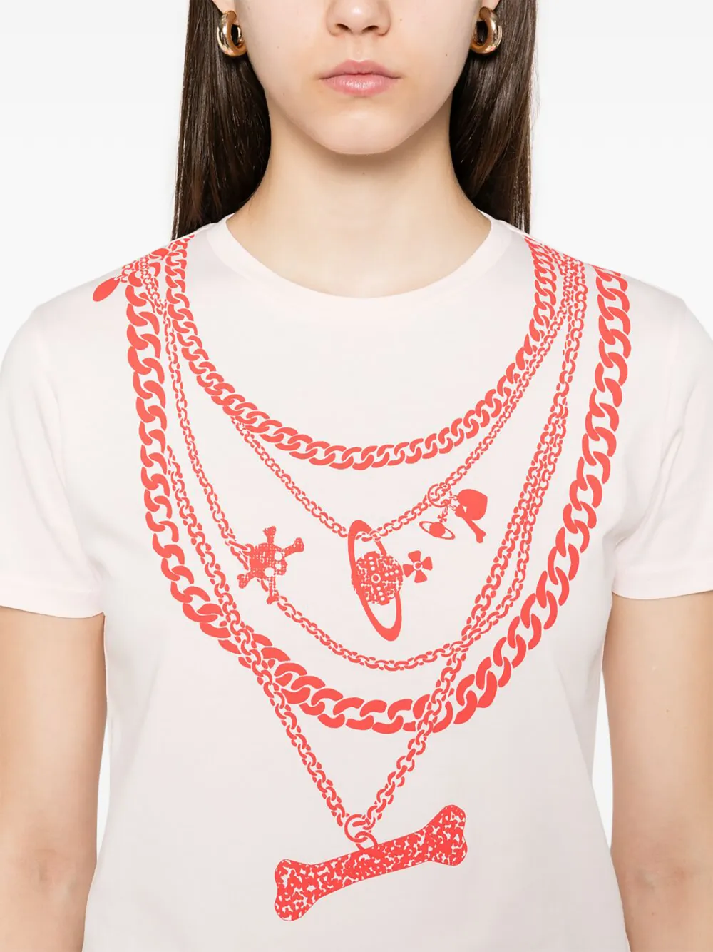 Vivienne Westwood Viv T-shirt met ketting Roze