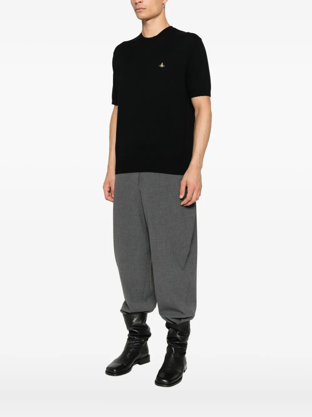 Vivienne Westwood Trui met geborduurd logo en korte mouwen Zwart