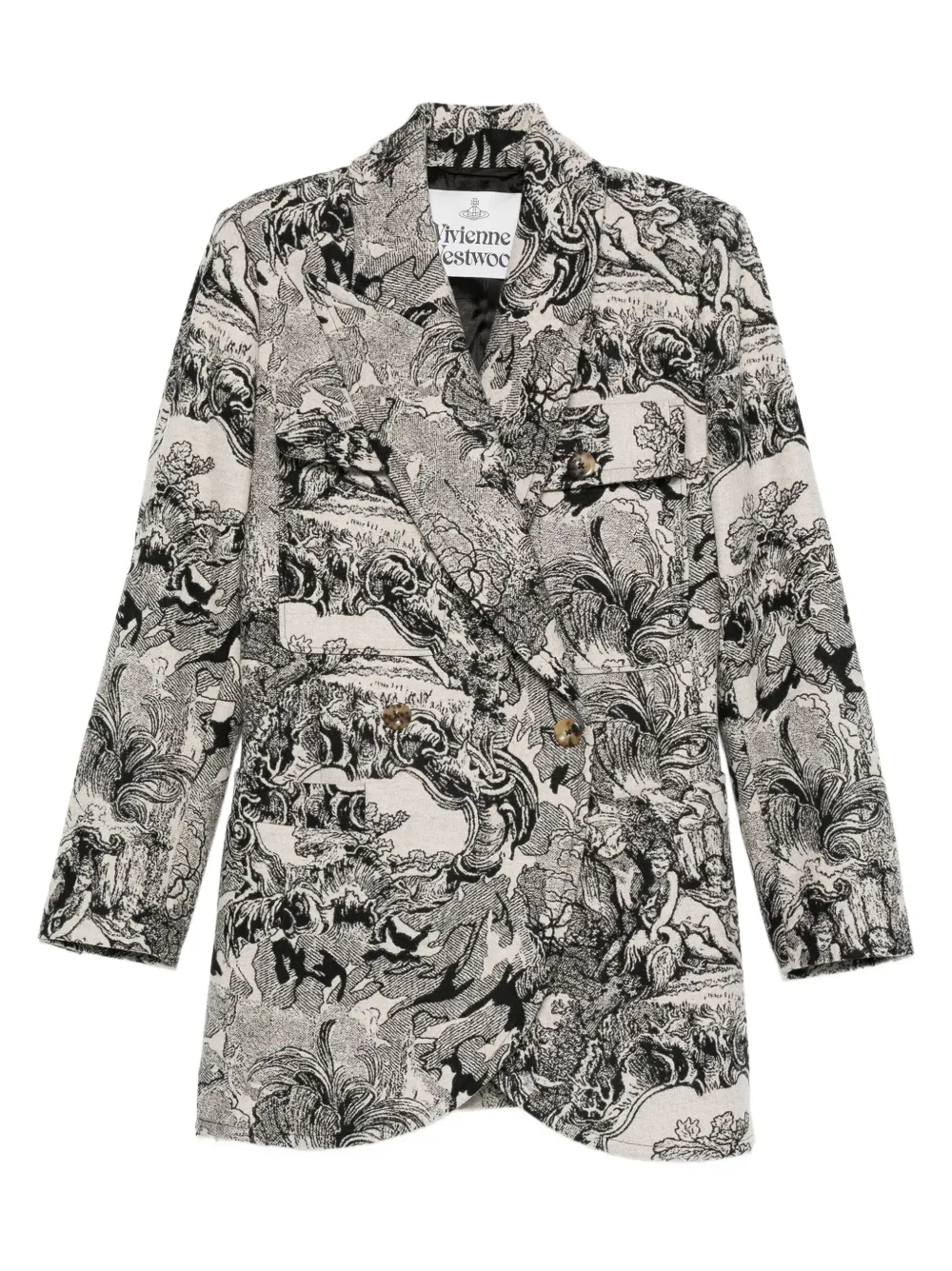 Vivienne Westwood double-breasted printed coat Beige