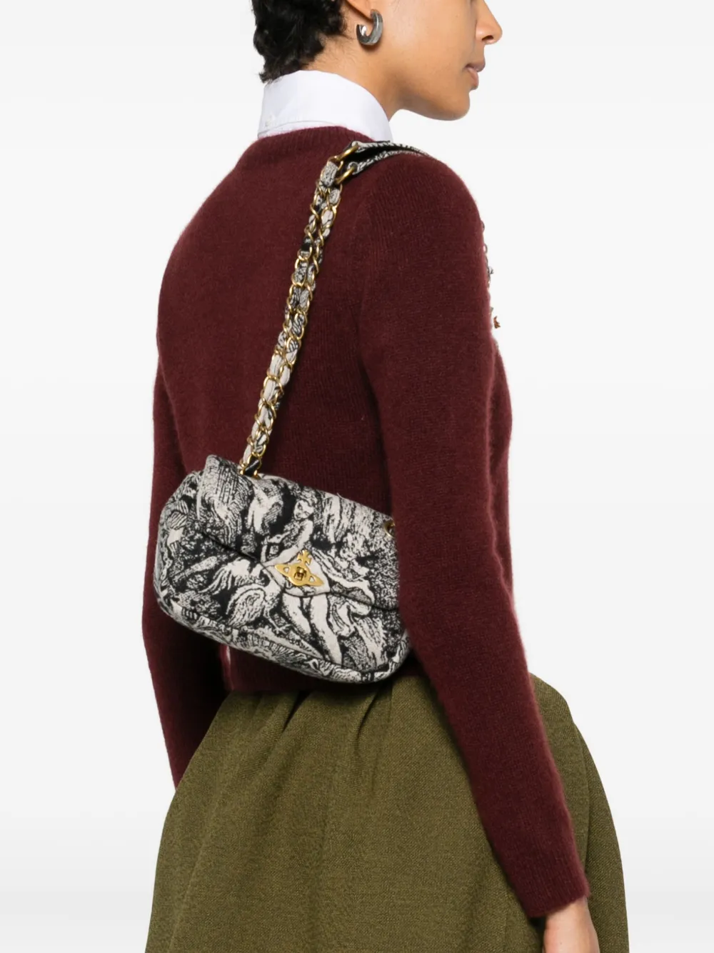 Vivienne Westwood Orb schoudertas met ketting - Wit