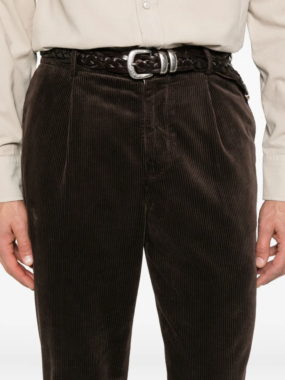 Brunello Cucinelli Ribfluwelen broek Bruin