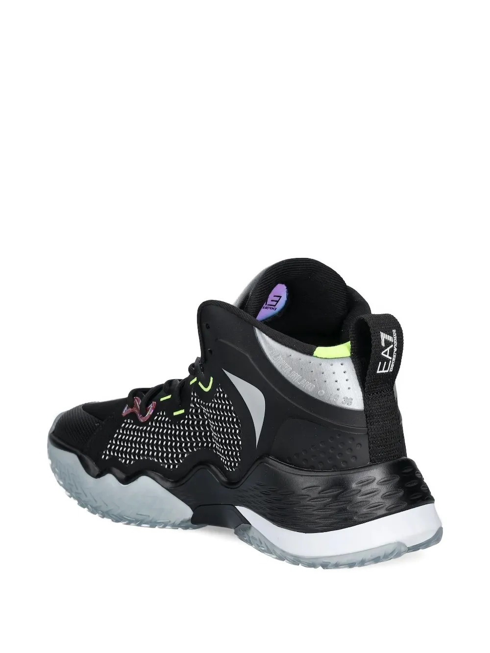 Ea7 Emporio Armani perforated-panel high-top sneakers Black
